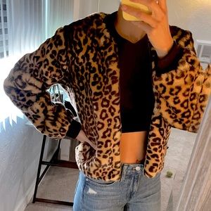 Splendid animal print jacket - faux fur size S